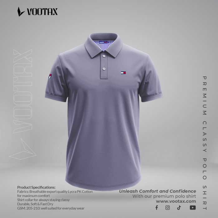 Soft Gray Color Polo Shirt