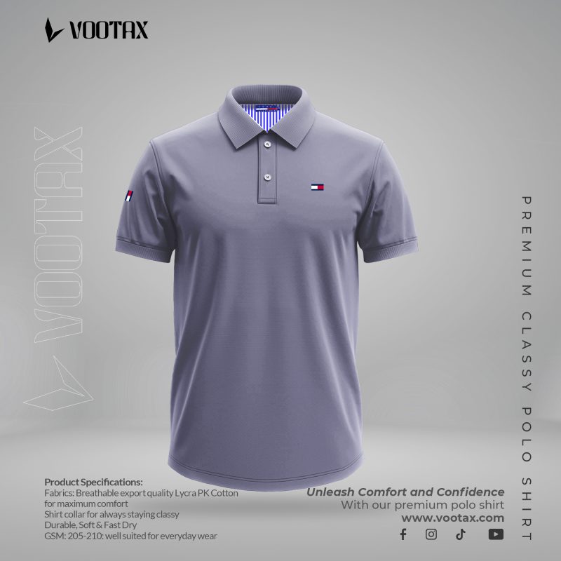 Soft Gray Color Polo Shirt
